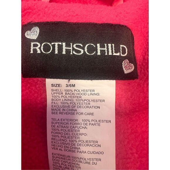 Rothschild baby girl pink colorblock zipper prams one piece snowsuit 3/6 months - Picture 4 of 4